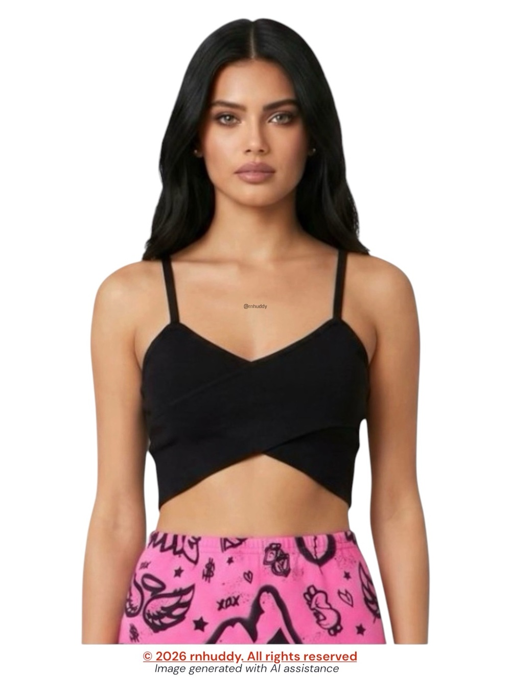 525 America XS black crisscross knit convertible bandeau top